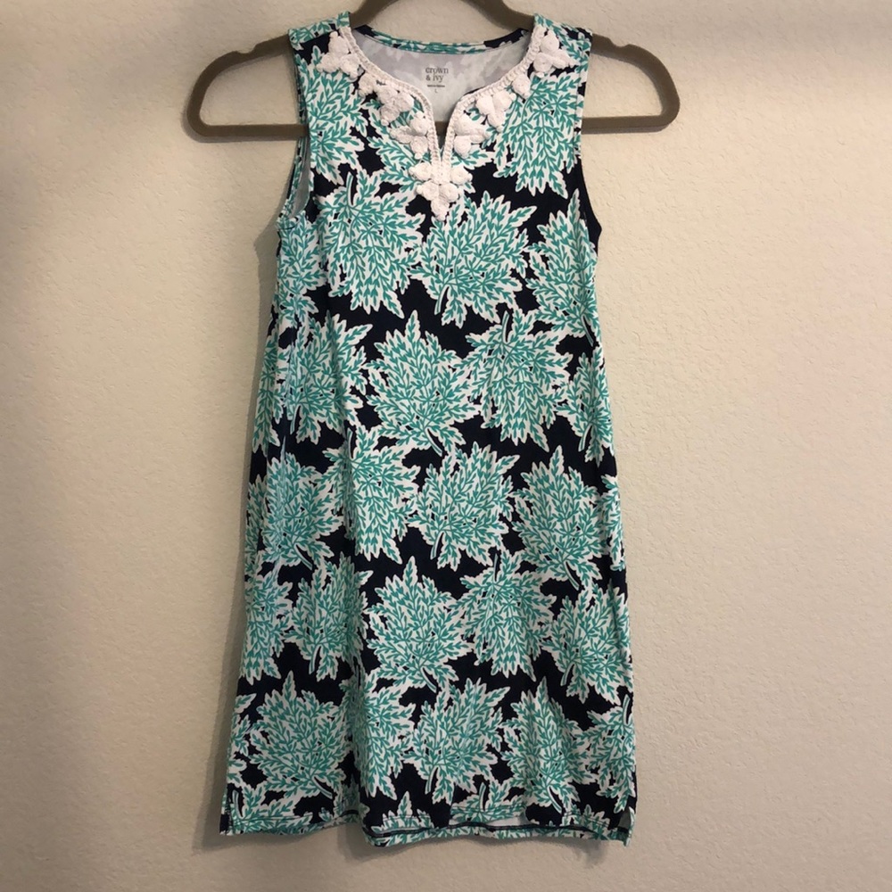 Navy/green tunic dress